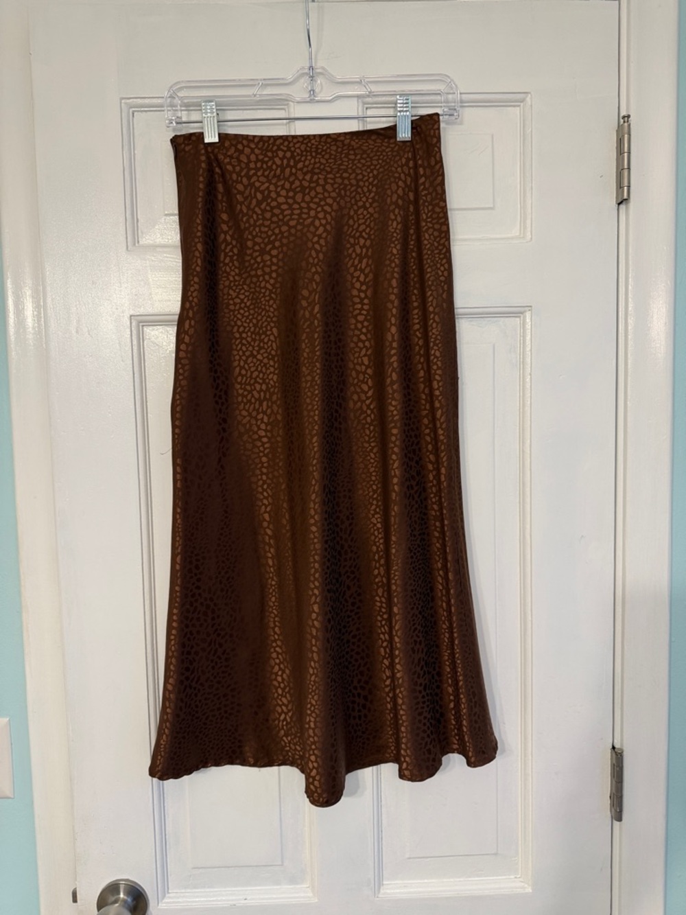 Brown A-Line Midi Skirt